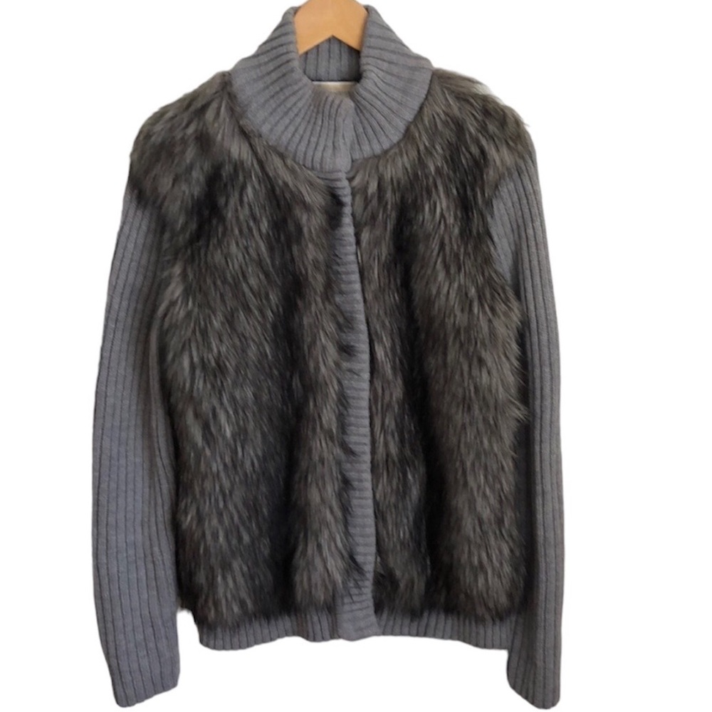 MICHAEL Michael Kors Gray Faux Fur Jacket